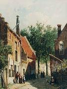 unknow artist European city landscape, street landsacpe, construction, frontstore, building and architecture. 244 painting